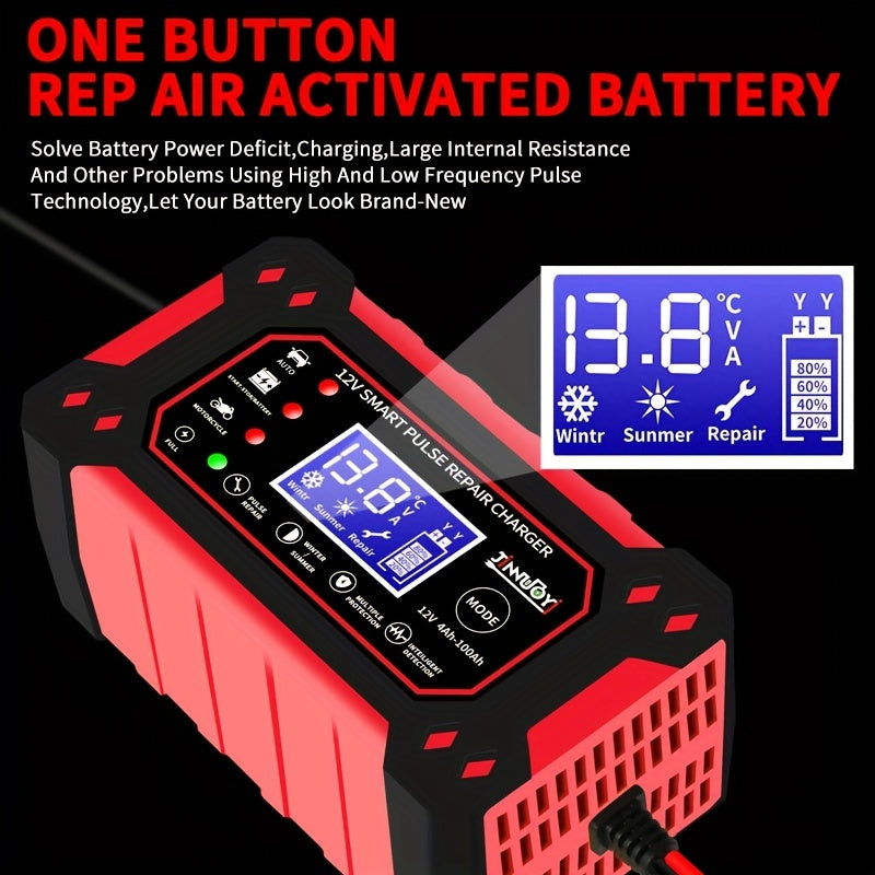 6A 12V Digital Car Battery Charger Fully Automatic Repair CharFor Car Motorcycle SUV Stea Battery Charger Car Accessories