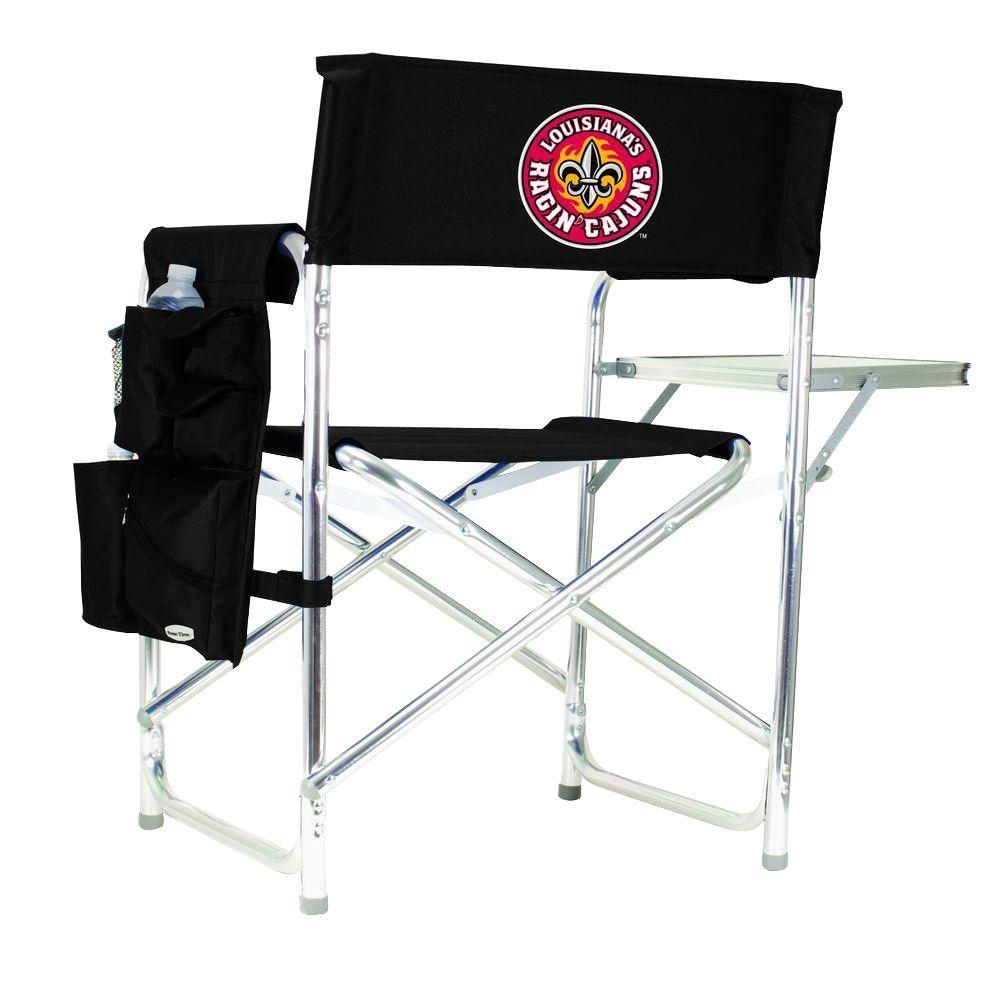 University of Louisiana-Lafayette Black Sports Chair with Digital Logo