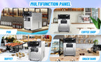 Commercial 2+1 Flavor Soft Serve Ice Cream Maker Machine, 7.4 Gal/Hour Countertop Ice Cream Machine with Self-Cleaning, LCD Display & Adjustable Hardness for Restaurants, Bubble Tea and Snack Shops, 2