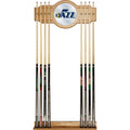Utah Jazz NBA 30 in. Wooden Billiard Cue Rack with Mirror