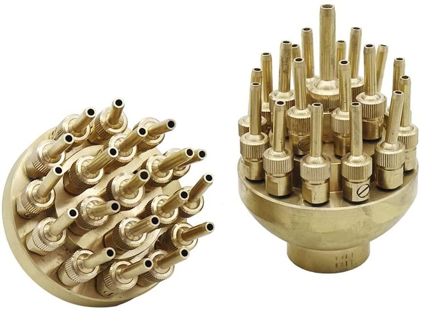 YFQHDD 1Pc 1" 1.5" Brass Adjustable Three-Layer Flower Fountain Spray Head Center Straight Scattering Sprinklers Landscape Fountains (Size : 1 inch)
