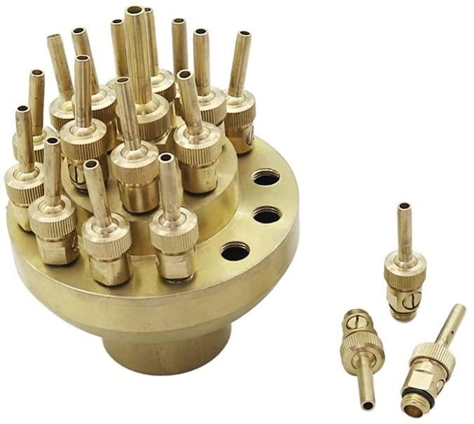 YFQHDD 1Pc 1" 1.5" Brass Adjustable Three-Layer Flower Fountain Spray Head Center Straight Scattering Sprinklers Landscape Fountains (Size : 1 inch)