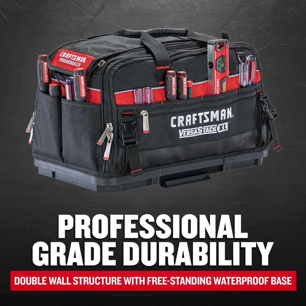 VERSASTACK XL Tool Bag, 22.5”, Durable Polyester, Black and Red (CMST21450)