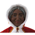 58 in. Dancing African American Christmas Mrs. Claus with Hooded Cloak and Basket