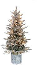 Joedot 4.5 ft. Pre-Lit Potted Flocked Arctic Fir Artificial Christmas Tree with 70 UL-Listed Clear Lights