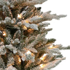 Joedot 4.5 ft. Pre-Lit Potted Flocked Arctic Fir Artificial Christmas Tree with 70 UL-Listed Clear Lights