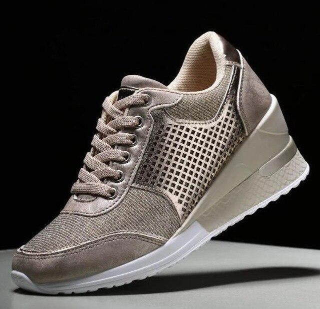 Ladies Leopard Platform Sneakers Shoes