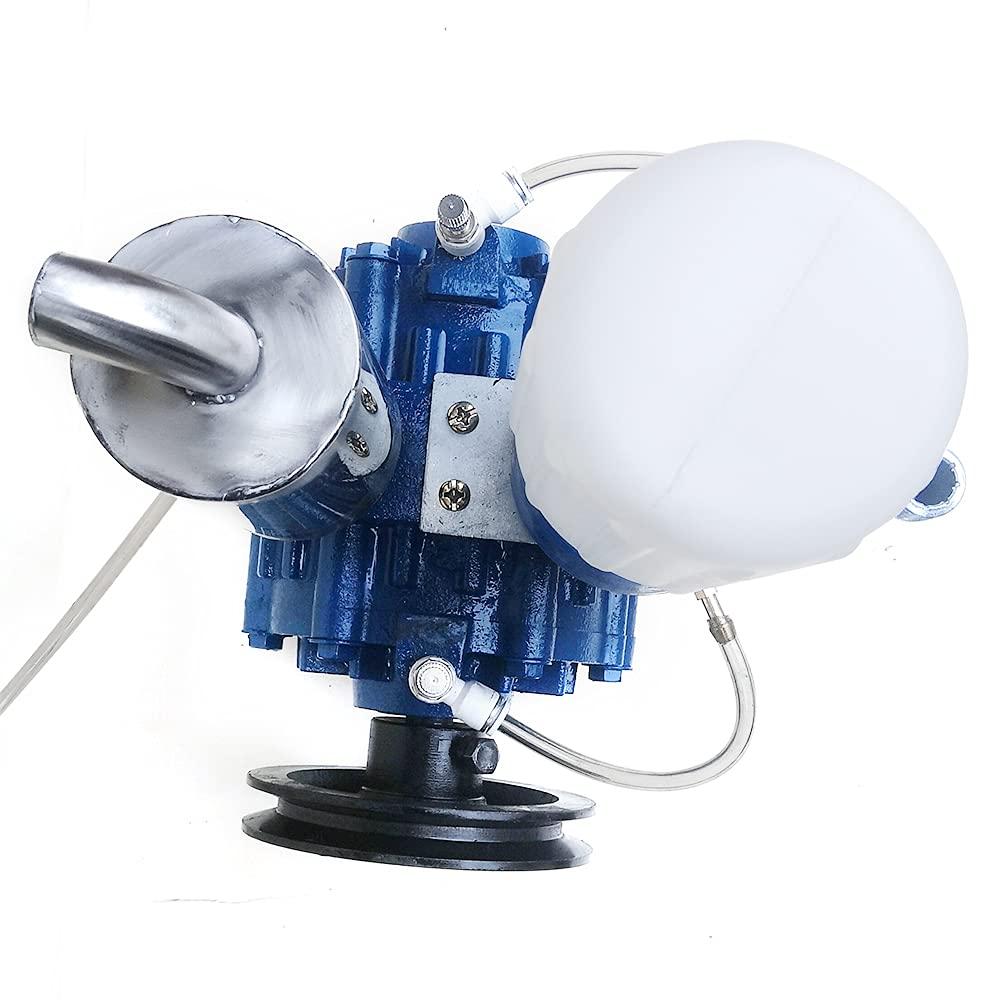 electric milking machine, 250l/min portable cow milking machine 1440r/min vacuum pump milker single bucket piston tank container barrel kit for farm livestock goat sheep ewe (250l/min)