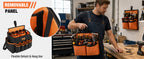 10-Inch Tool Bag Organizer with 50 Pockets, 1680D Waterproof Tool Box | with Screw StoraBox, -in Bottom Support, Shoulder Strap, Durable Oxford, Tool Storafor Mechanic, Electrician
