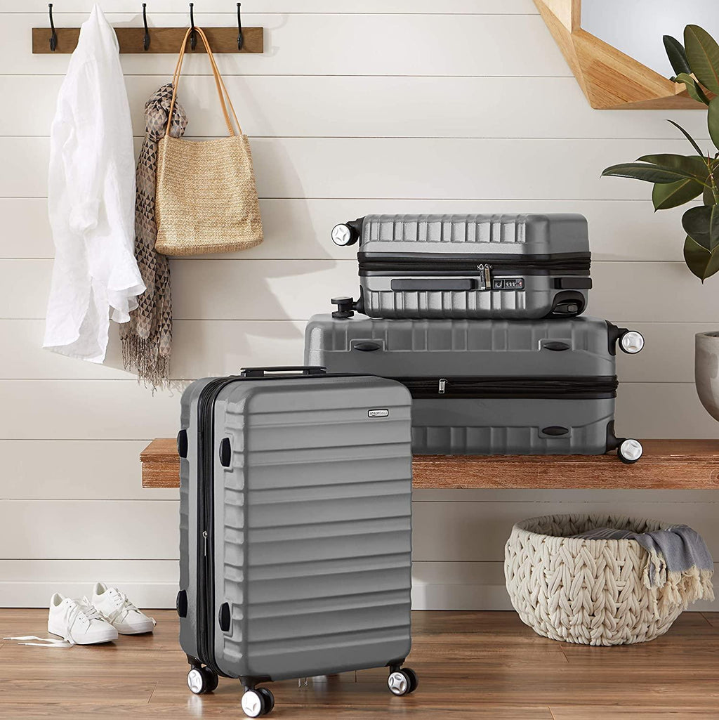 Hardside Spinner Luggage with Built-In TSA Lock - 2-Piece Set (21", 30"), Grey