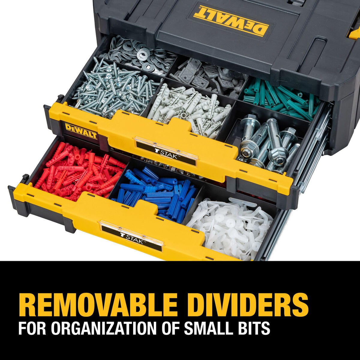 TSTAK Tool StoraOrganizer with Double Drawers, Holds Up to 16.5 lbs. (DWST17804)