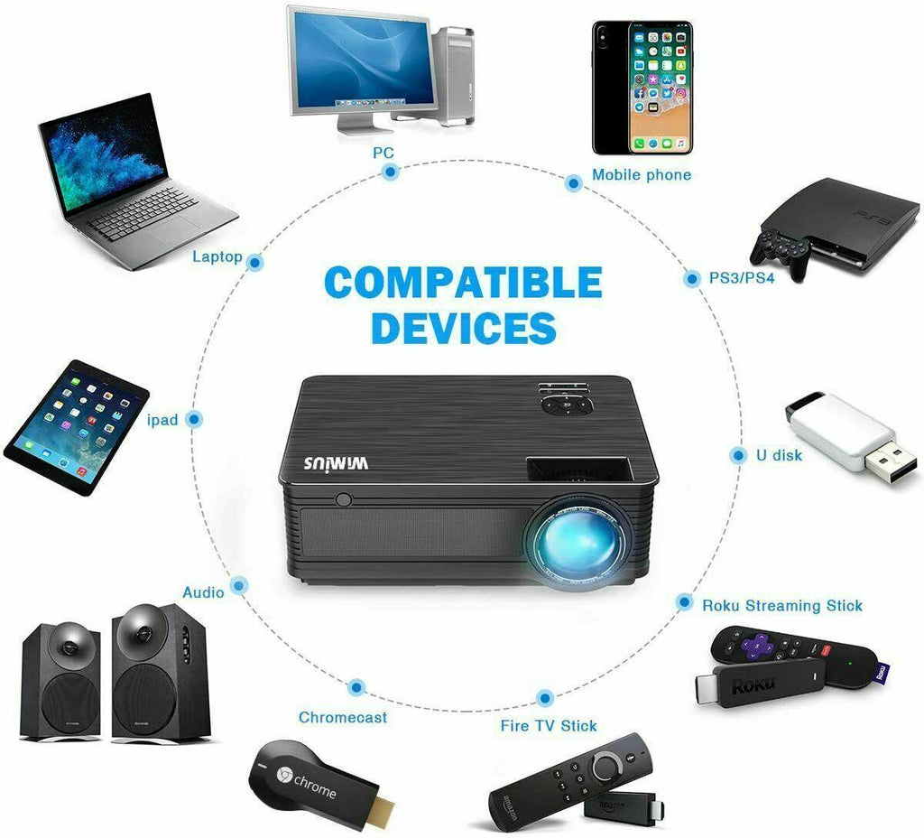 300 9000l lumens wifi 4k hd 1080p home theater projector hdmi for pc ps4 tv