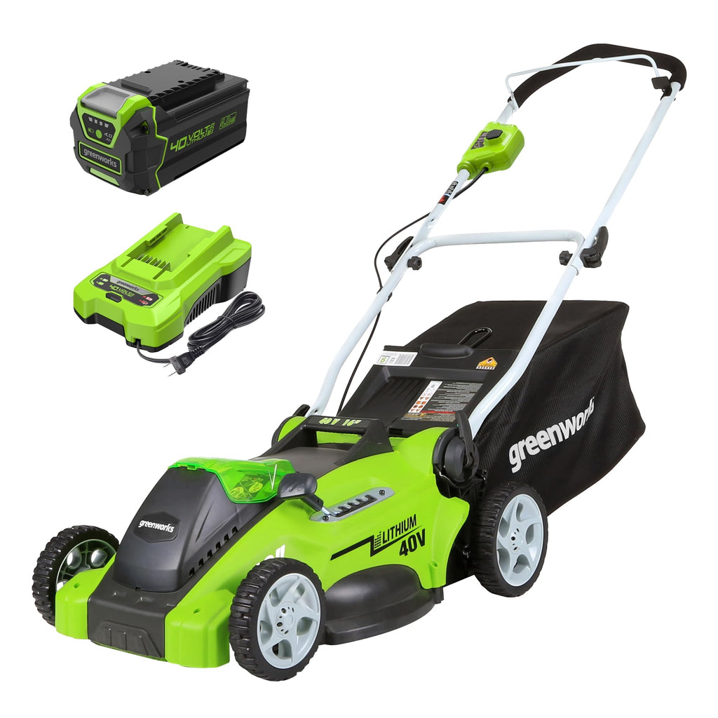 40V 16" (Push) Cordless Lawn Mower, 4.0Ah Battery (1/3 Acre, Push Button Start, Compatible with 75+ Tools)
