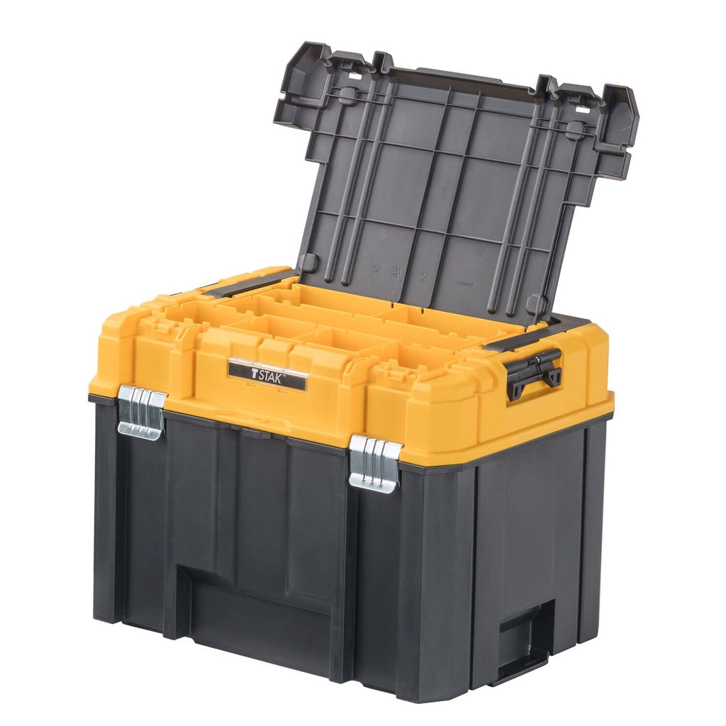 TSTAK Tool Box, Deep, Long Handle, Extra Lar, Fixed Divider for Tool Organization, Water and Debris Resistant (DWST17814)