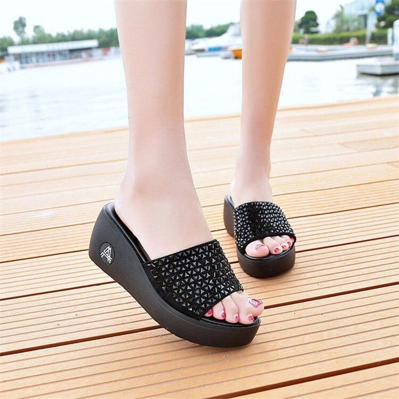 High Heels Women Casual Shoes Summer Slippers
