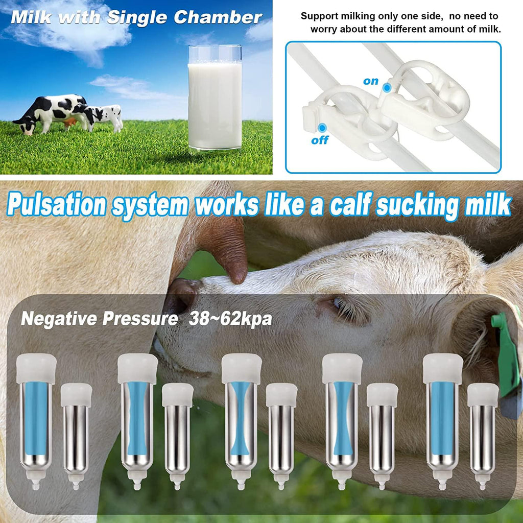 electric milking machine for cow 3l portable pulsation adjustable vacuum pressure pump milker with livestock milking machine