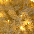 EasingRoom 7.5 FT White Artificial Christmas Tree Slim Skinny Tree with Pre-Lit Lights 1050 Tips White