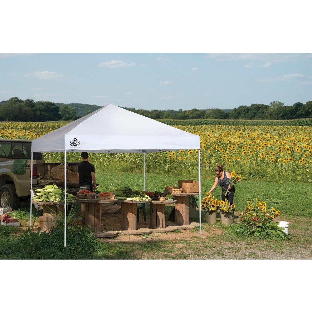 MP100 Marketplace 10 ft. x 10 ft. White Ultra Compact Straight Leg Canopy