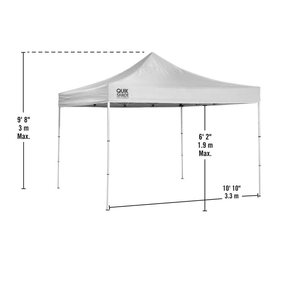 MP100 Marketplace 10 ft. x 10 ft. White Ultra Compact Straight Leg Canopy
