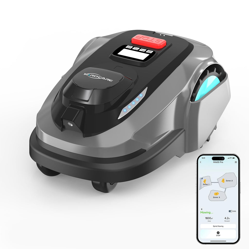 N1600 PRO Robot Lawn Mower, Wireless  with RTK+Vision Navigation, 0.4 Acre Coverage, APP Smart Control Robot Lawn Mower, Multi-Zone Mowing, Curved Path, Adjustable Cutting Height