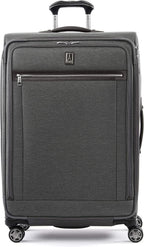 Platinum Elite Softside Expandable Spinner Wheel Luggage,  Grey, Checked-Large 29-Inch