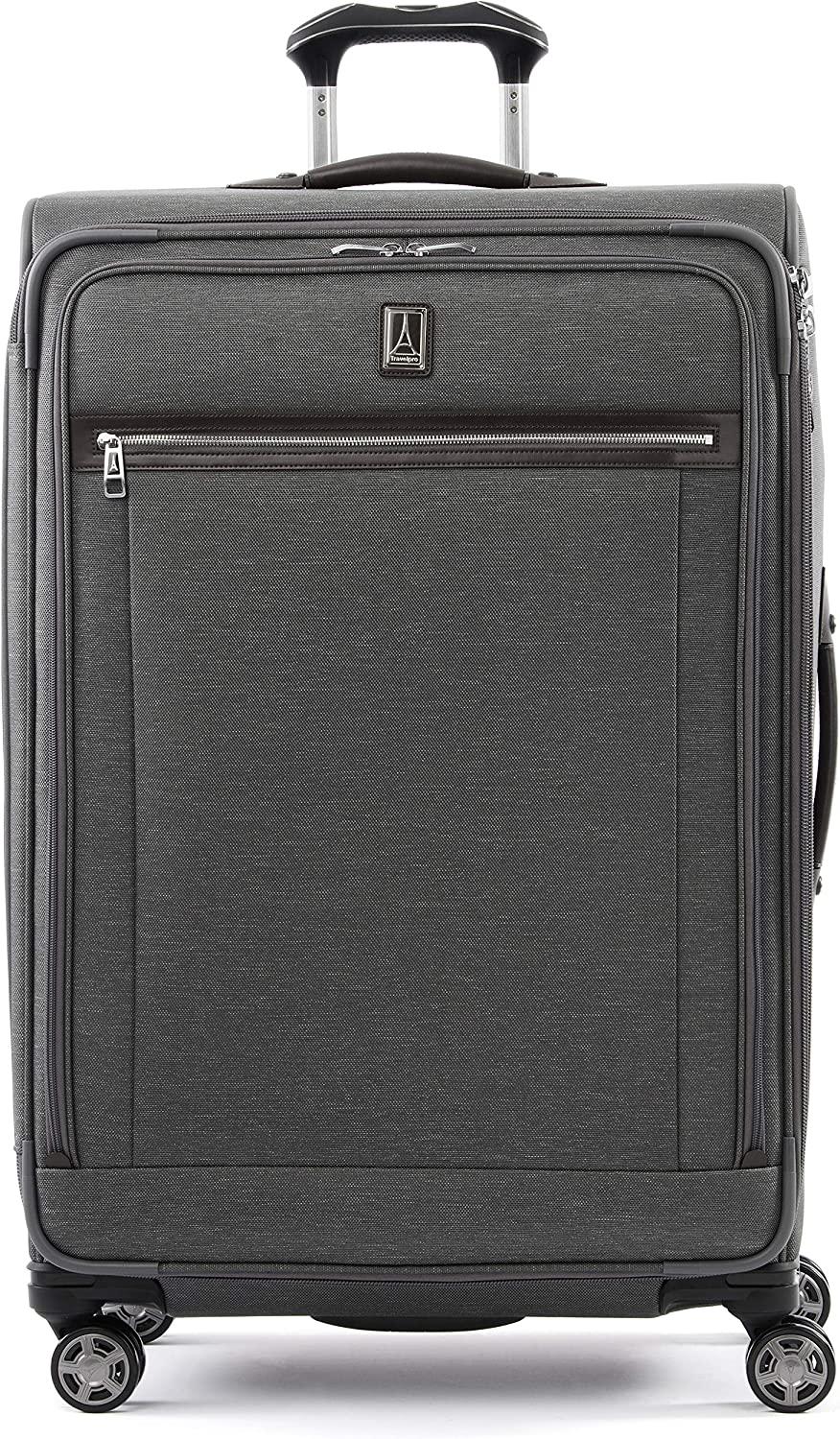 Platinum Elite Softside Expandable Spinner Wheel Luggage,  Grey, Checked-Large 29-Inch