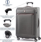 Platinum Elite Softside Expandable Spinner Wheel Luggage,  Grey, Checked-Large 29-Inch