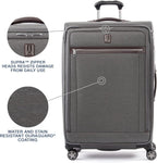 Platinum Elite Softside Expandable Spinner Wheel Luggage,  Grey, Checked-Large 29-Inch