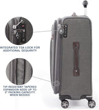 Platinum Elite Softside Expandable Spinner Wheel Luggage,  Grey, Checked-Large 29-Inch