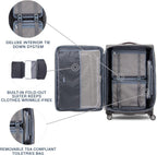 Platinum Elite Softside Expandable Spinner Wheel Luggage,  Grey, Checked-Large 29-Inch