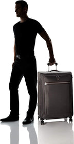 Platinum Elite Softside Expandable Spinner Wheel Luggage,  Grey, Checked-Large 29-Inch
