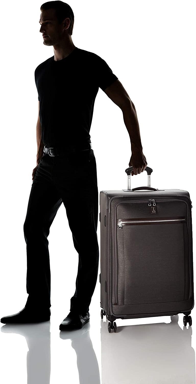 Platinum Elite Softside Expandable Spinner Wheel Luggage,  Grey, Checked-Large 29-Inch