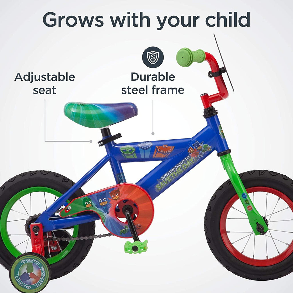 PJ Masks Kids Bike, Includes Training Wheels and Handelbar Plate