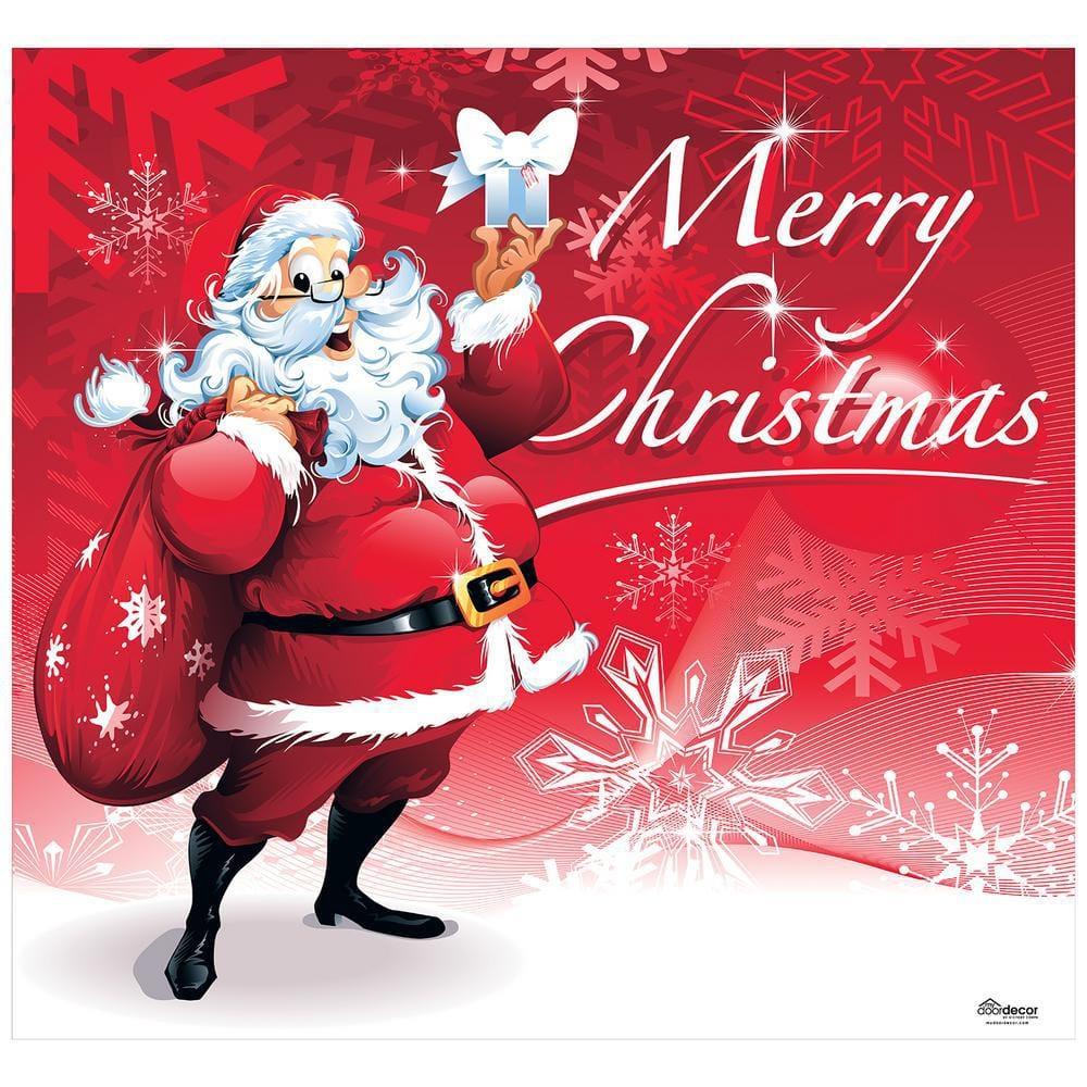 7 ft. x 8 ft. Santa's Merry Christmas Holiday Garage Door Decor Mural for Single Car Garage