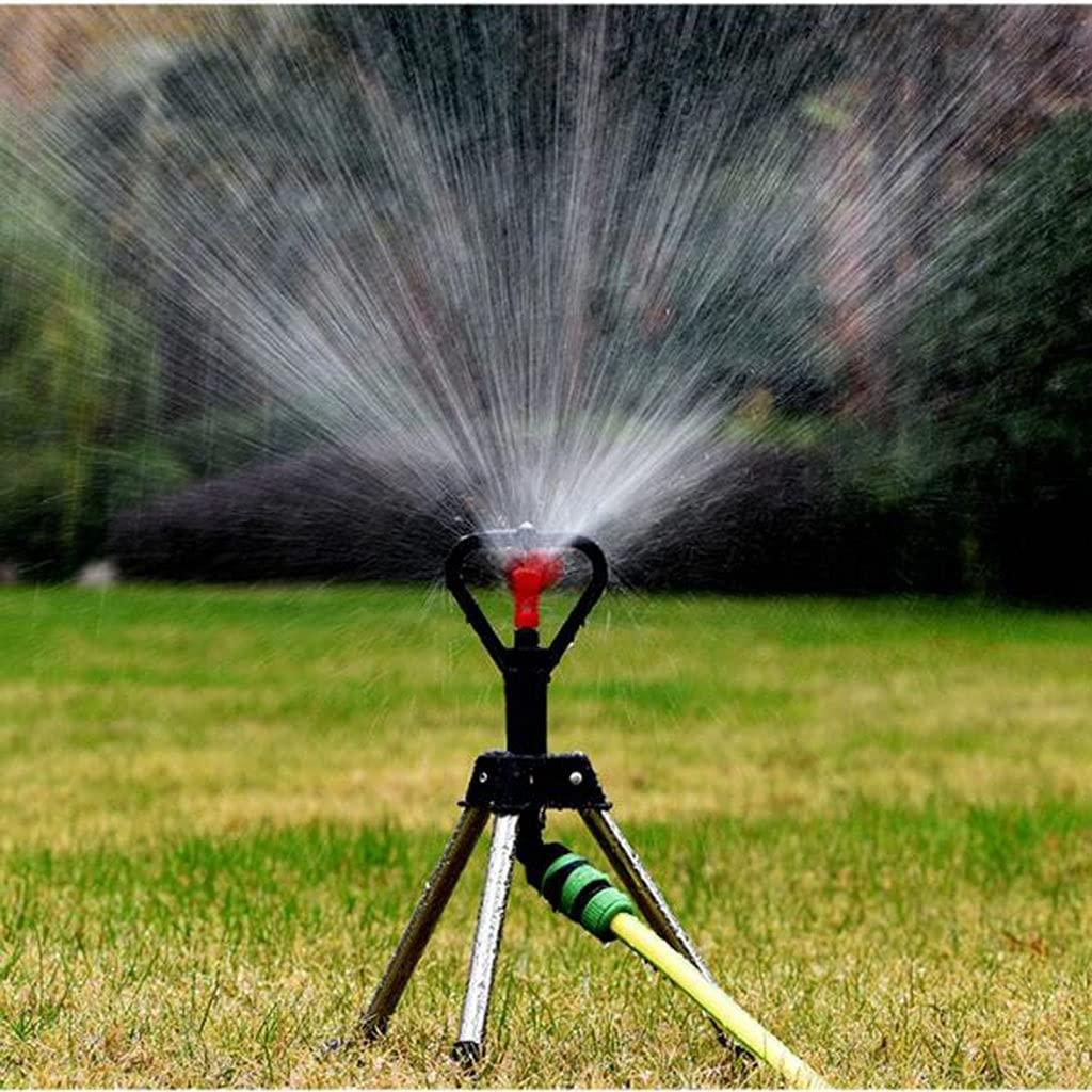 BBGS Tripod Sprinkler, Plant Irrigation Watering System Stainless Steel 360 Degree Rotating Sprinkler for Garden Farmland Lawn Flower (Size : with hose-30m)