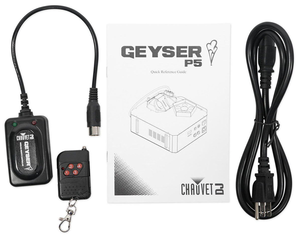Chauvet DJ GEYSER P5 DMX Fog Machine Fogger, RGBA+UV LED+48" Black Light Strip