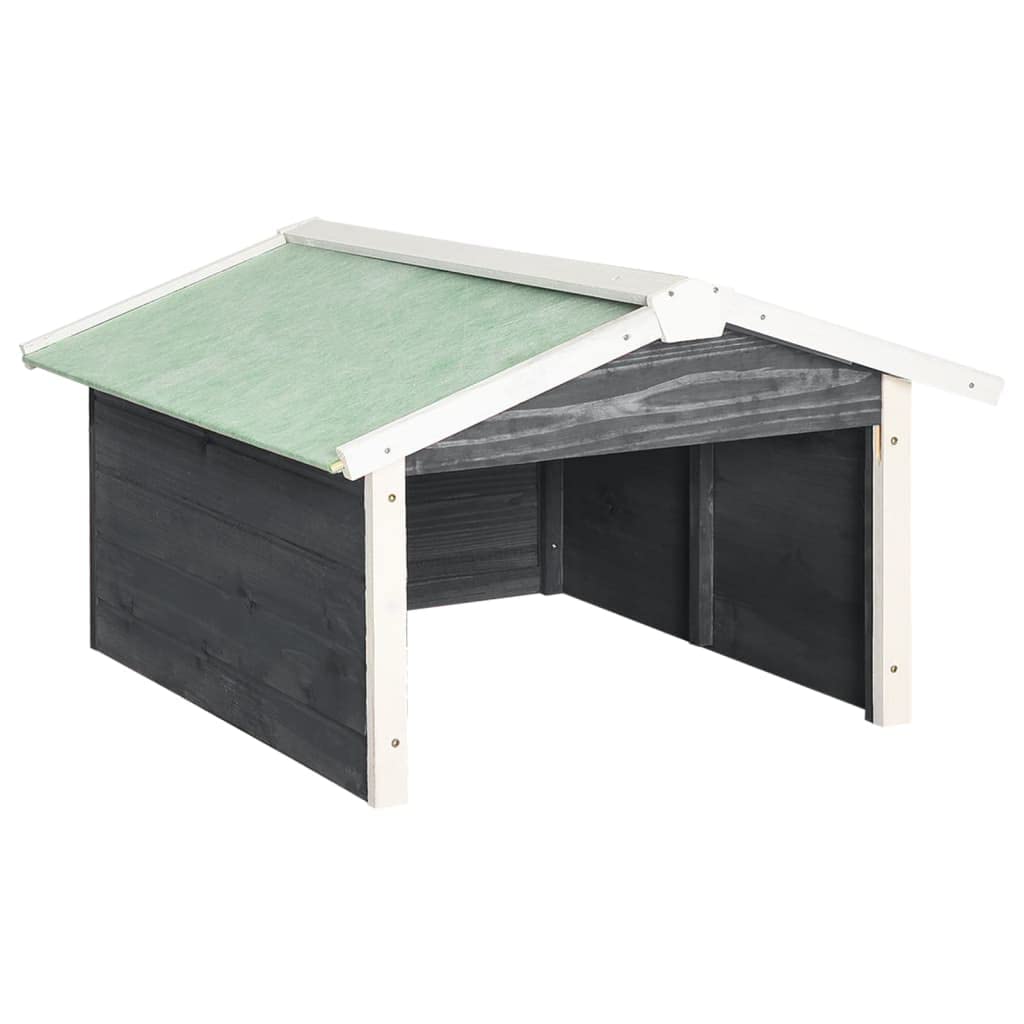 Robotic Lawn Mower GaraOutdoor Portable StoraShed Shelter Solid Firwood, Gray and White 28.3" x 34.3" x 19.7"