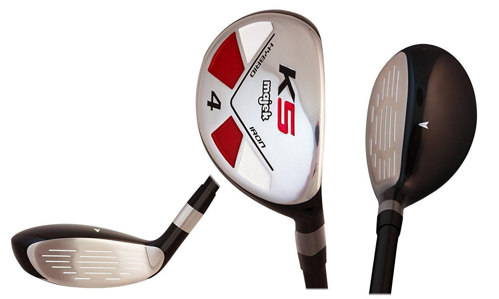 Majek Men's Golf All Hybrid Complete Full Set, which Includes: #4, 5, 6, 7, 8, 9, PW +SW Senior Flex Right Handed Utility “A” Flex Club