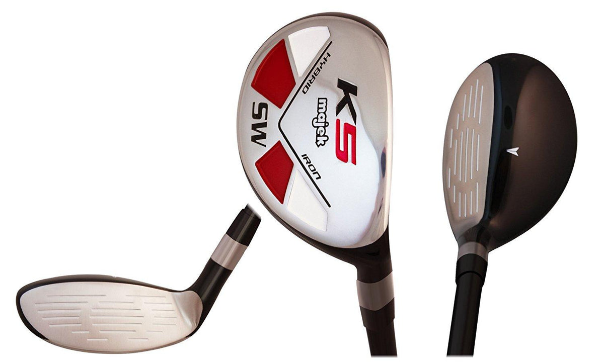 Majek Men's Golf All Hybrid Complete Full Set, which Includes: #4, 5, 6, 7, 8, 9, PW +SW Senior Flex Right Handed Utility “A” Flex Club