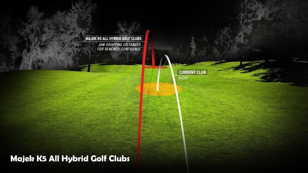 Majek Men's Golf All Hybrid Complete Full Set, which Includes: #4, 5, 6, 7, 8, 9, PW +SW Senior Flex Right Handed Utility “A” Flex Club