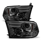For 09-16 DodRam Pickup 1500 Sonar Light Bar DRL Projector Headlights (Smoke) YD-PRO-DR09-LBDRL-SM