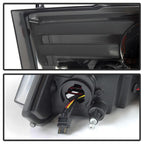 For 09-16 DodRam Pickup 1500 Sonar Light Bar DRL Projector Headlights (Smoke) YD-PRO-DR09-LBDRL-SM