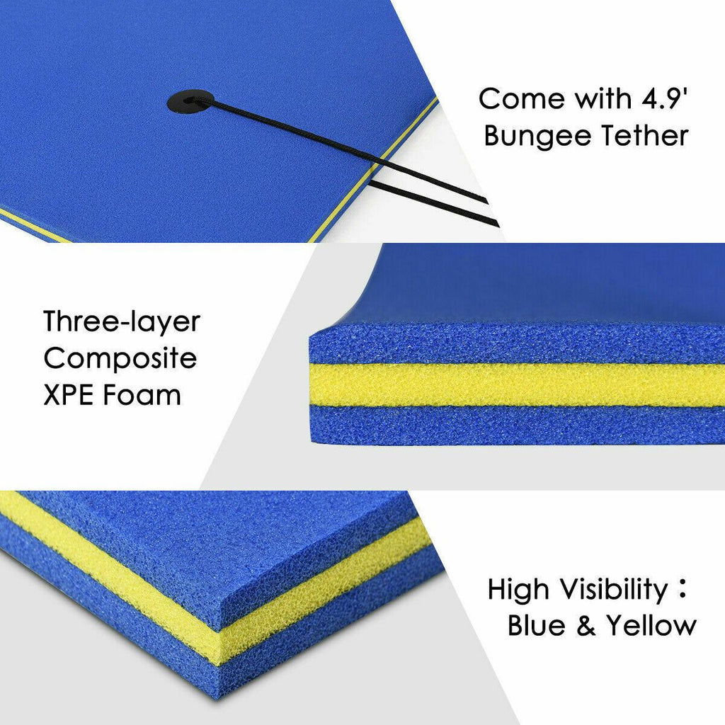 Costway 3 Layer Floating Water Pad Foam Mat Water Recreation Relaxing 9’ x 6’