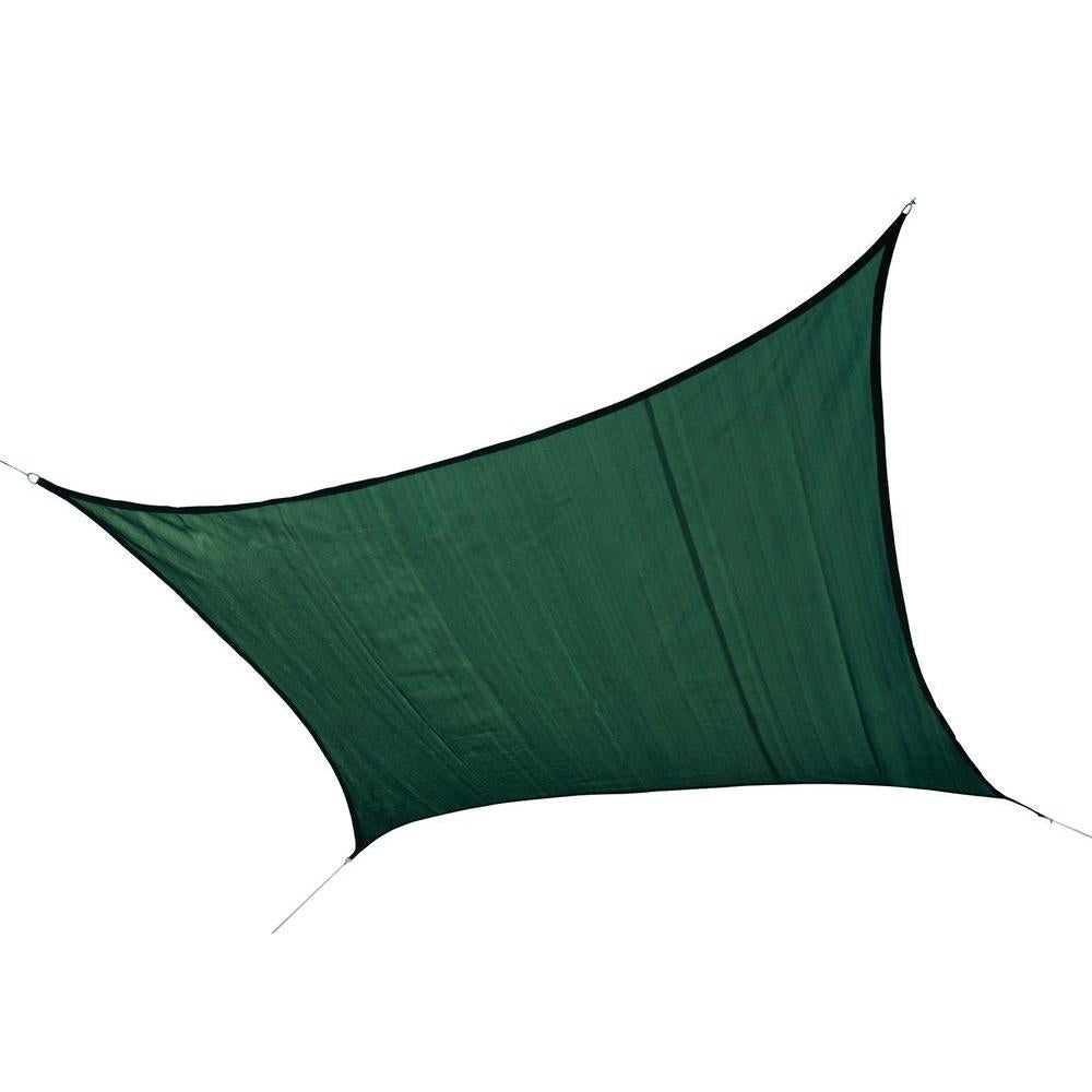 16 ft. W x 16 ft. L Square, Heavy-Weight Sun Shade Sail in Evergreen (Poles Not Included) with Breathable Fabric