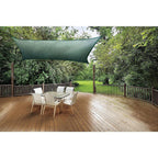 16 ft. W x 16 ft. L Square, Heavy-Weight Sun Shade Sail in Evergreen (Poles Not Included) with Breathable Fabric
