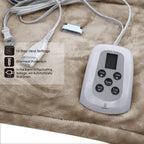 Heated Blanket Flannel Washable Electric Throw Blanket with 4 Heat Settings/Safety 10 Hours Auto-Off Dual Controllers (Linen, 84''×90'')