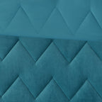 Home Essence Apartment Jasper Solid Chevron Quilted Reversible Microfiber to Cozy Plush Comforter Mini Set, King, Teal