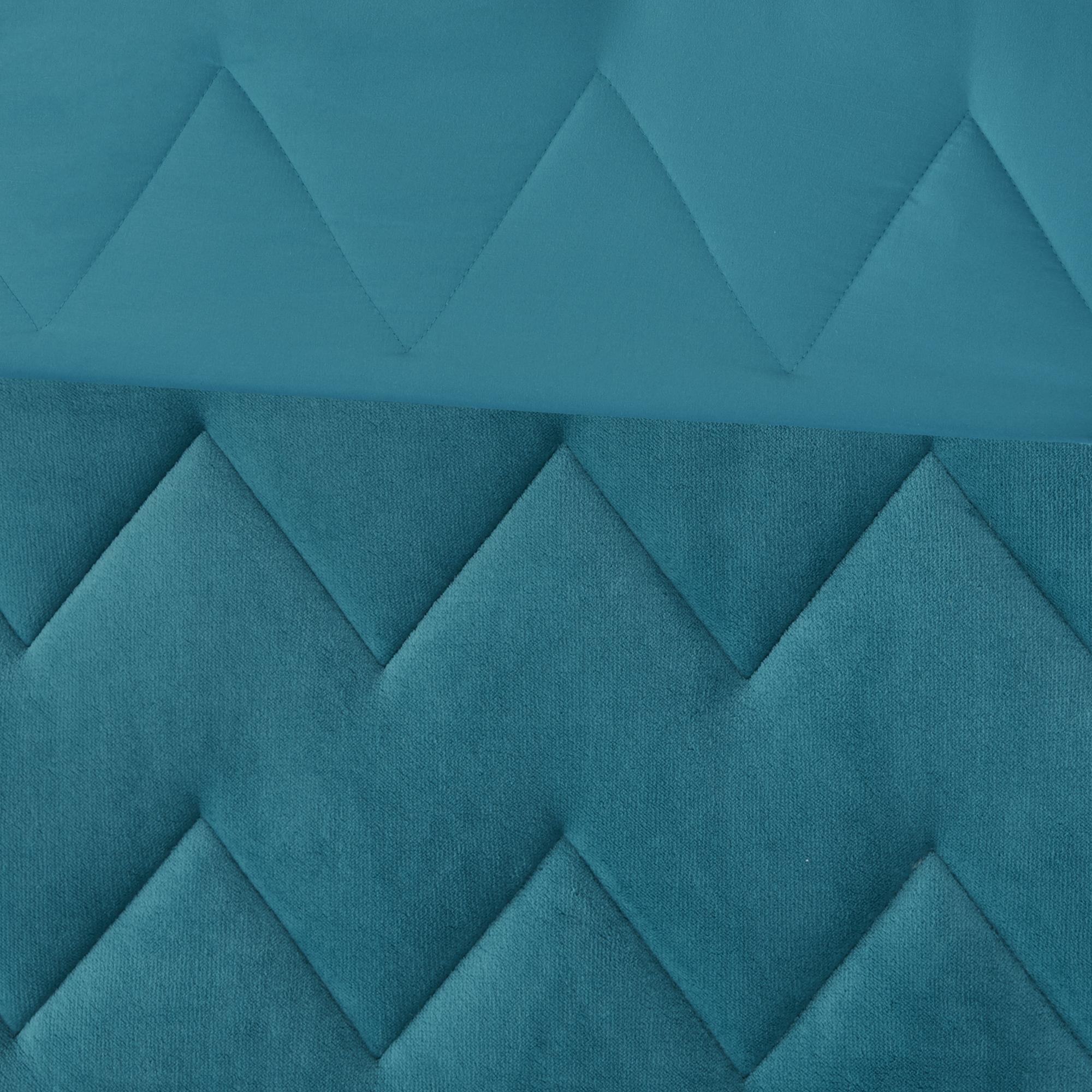 Home Essence Apartment Jasper Solid Chevron Quilted Reversible Microfiber to Cozy Plush Comforter Mini Set, King, Teal