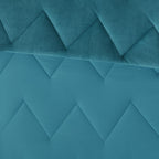 Home Essence Apartment Jasper Solid Chevron Quilted Reversible Microfiber to Cozy Plush Comforter Mini Set, King, Teal