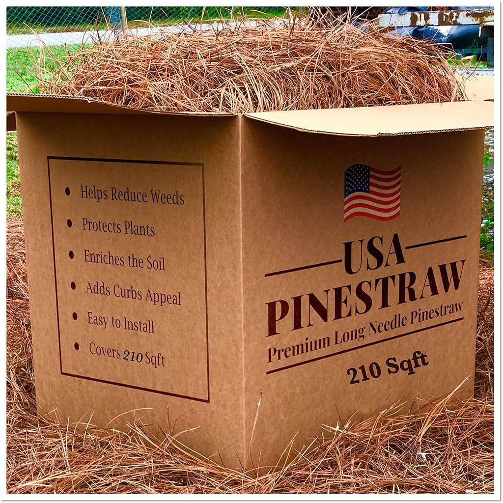 usa pine straw | premium pine needle mulch - 210 sqft. (1)